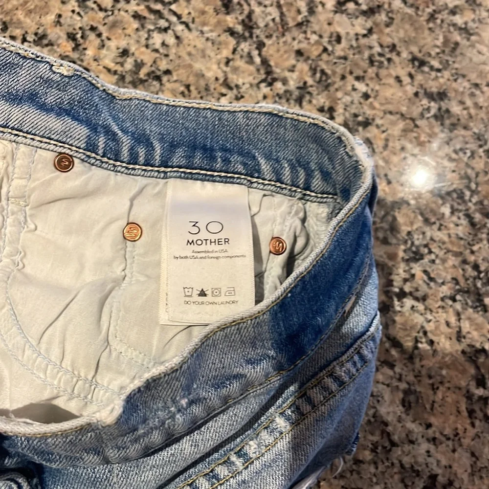 Mother jeans distressed Light Blue Denim Shorts - Picture 6 of 11